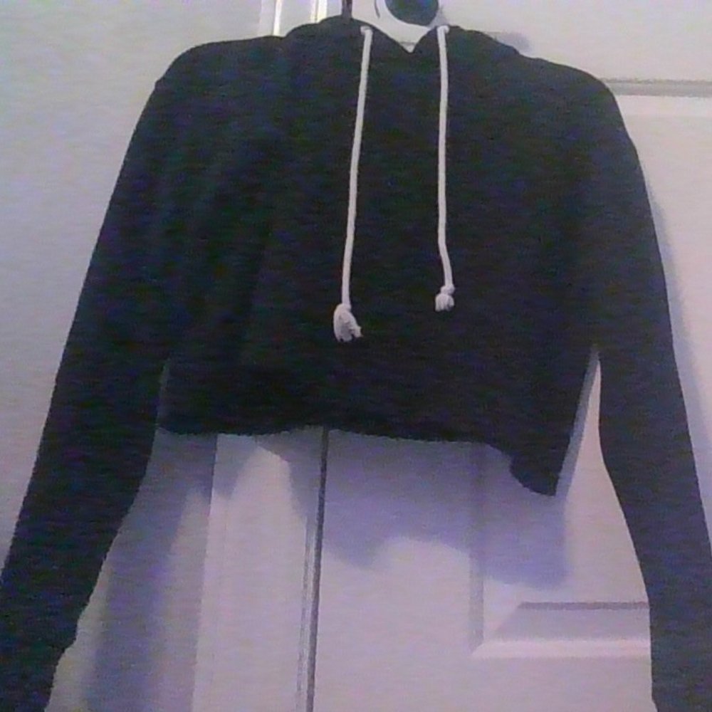 Black cropped hoodie(Wild Fable) XS